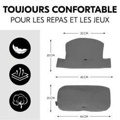 Hauck                    Coussin de chaise haute Select    Dark Grey