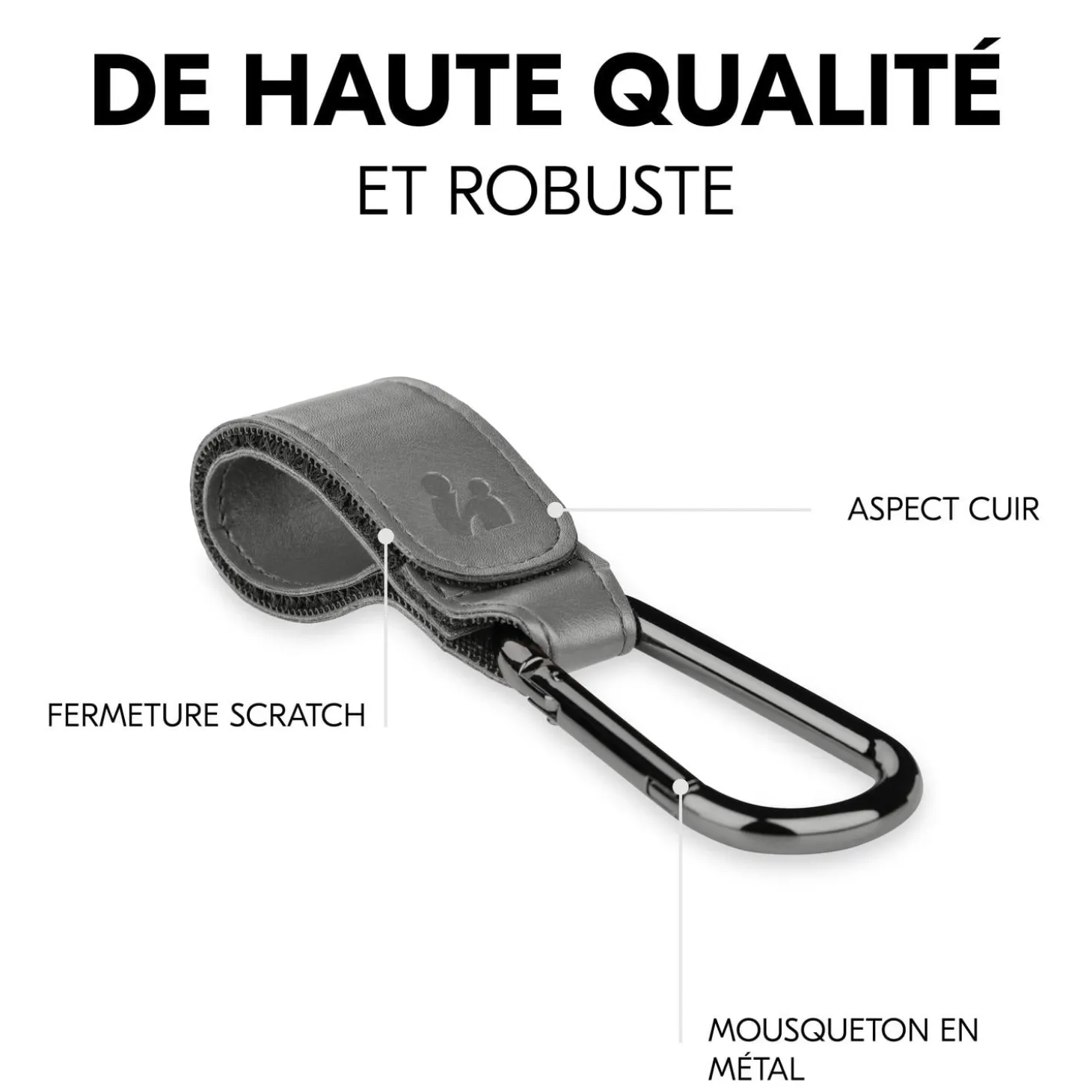 Hauck Crochets pour poussette Pushchair Hooks Grey