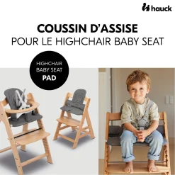 Hauck Kit complet chaise haute Alpha Start N Grow Set Natural Dark Grey Melange