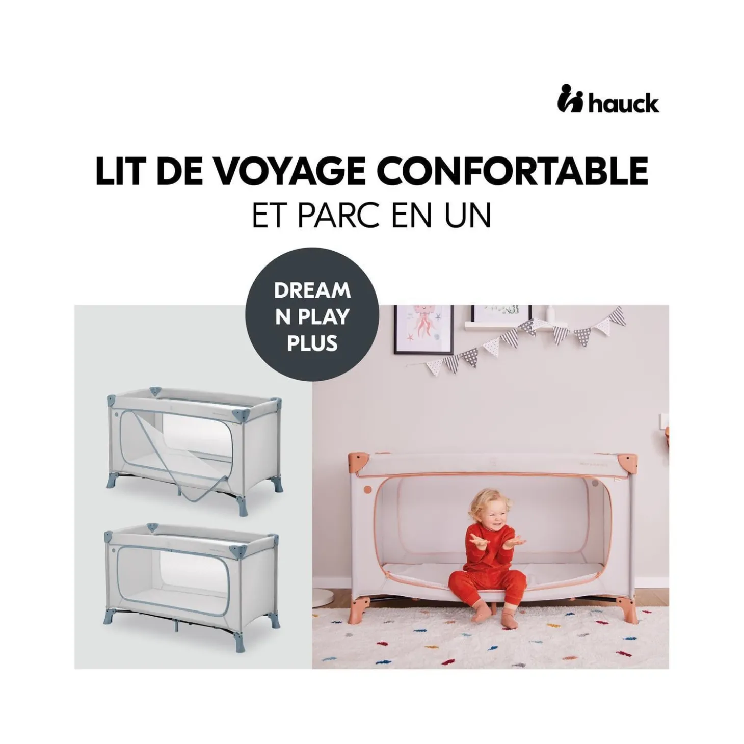 Hauck Lit parapluie Dream N Play Plus Dusty Blue