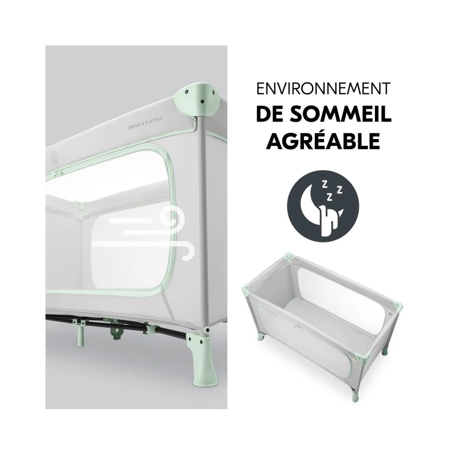 Hauck Lit parapluie Dream N Play Plus Dusty Mint