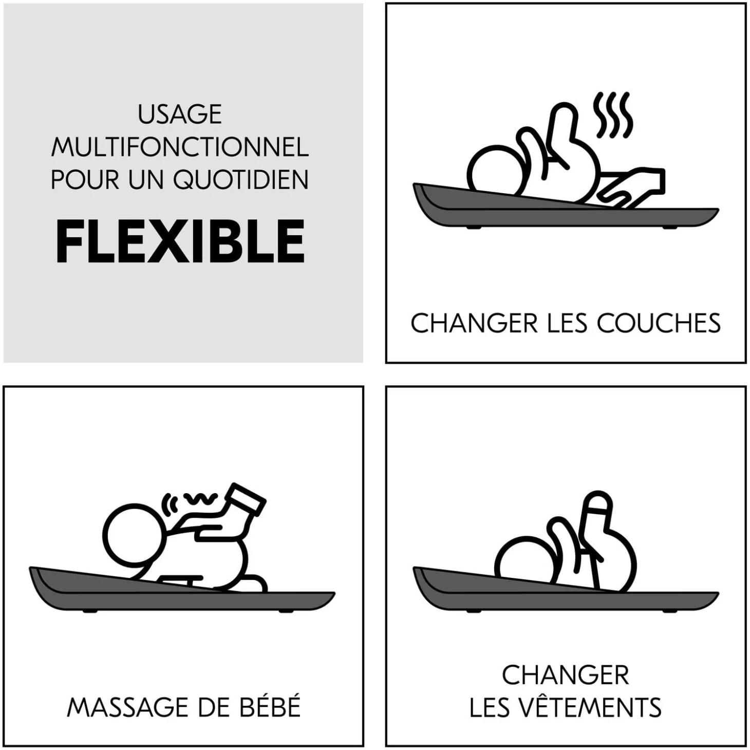 Hauck Matelas à langer Change N Clean Anthracite