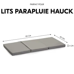 Hauck Matelas Nomade Pour Lit Parapluie Sleeper Grey 0-36 mois