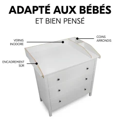 Hauck Plan à langer pour commode Combine N Change White