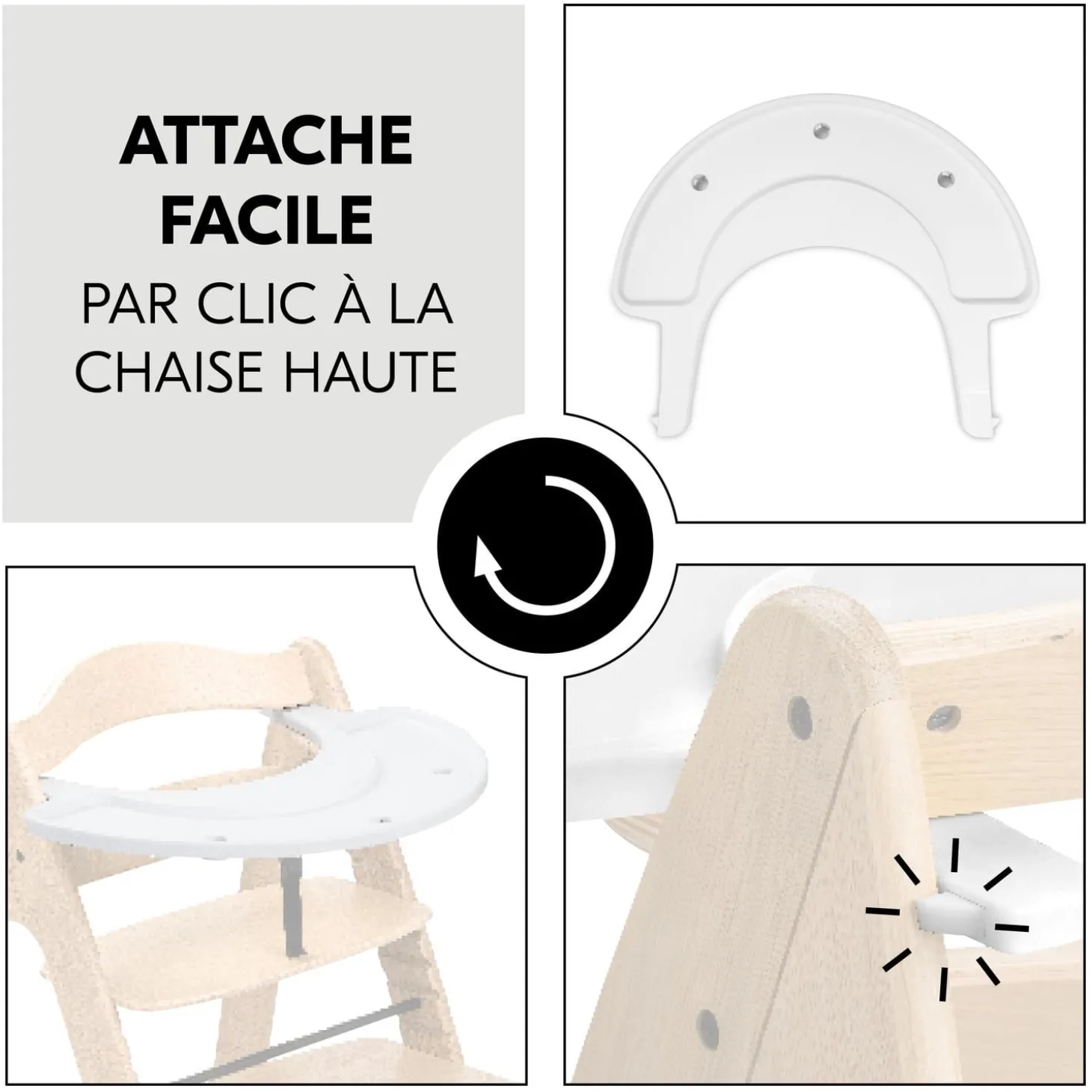 Hauck Plateau de jeu Arketa Play Tray White