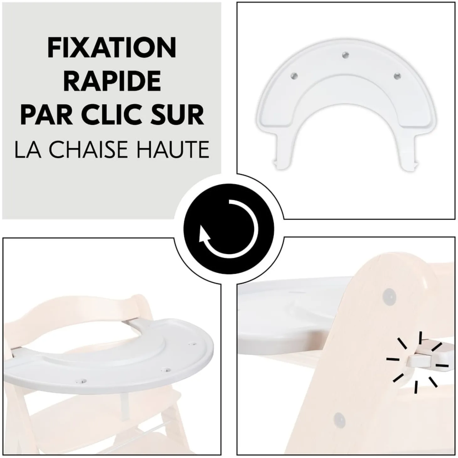 Hauck Plateau de jeux pour chaise haute Alpha+ et Beta+ White