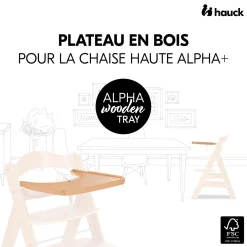 Hauck Plateau pour chaise haute Alpha Wooden Tray Natural