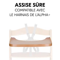 Hauck                    Plateau pour chaise haute Alpha Wooden Tray    Natural