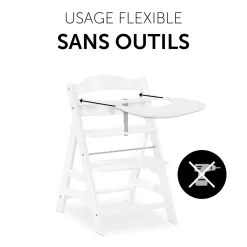 Hauck Plateau Pour chaise haute Alpha Click Tray White
