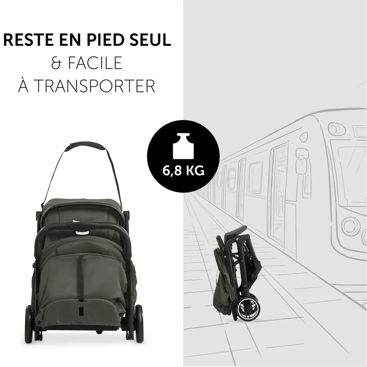Hauck Poussette Travel N Care Dark Olive