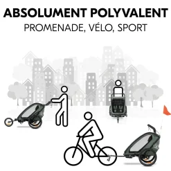 Hauck Remorque de Vélo N Walk Duo Dark Green