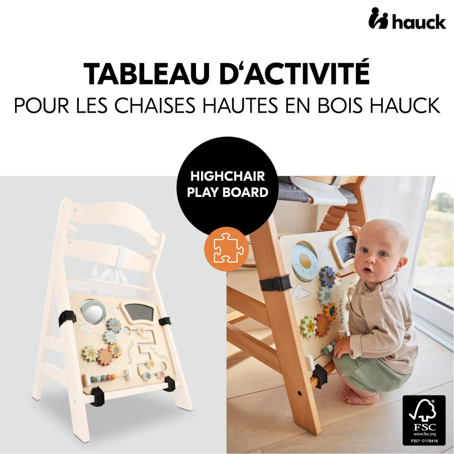 Hauck Tableau d'activité pour chaise haute Multicolore