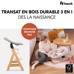 Hauck Transat chaise haute Bouncer Eco Light Grey