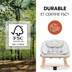 Hauck                    Transat chaise haute Bouncer Eco    Light Grey