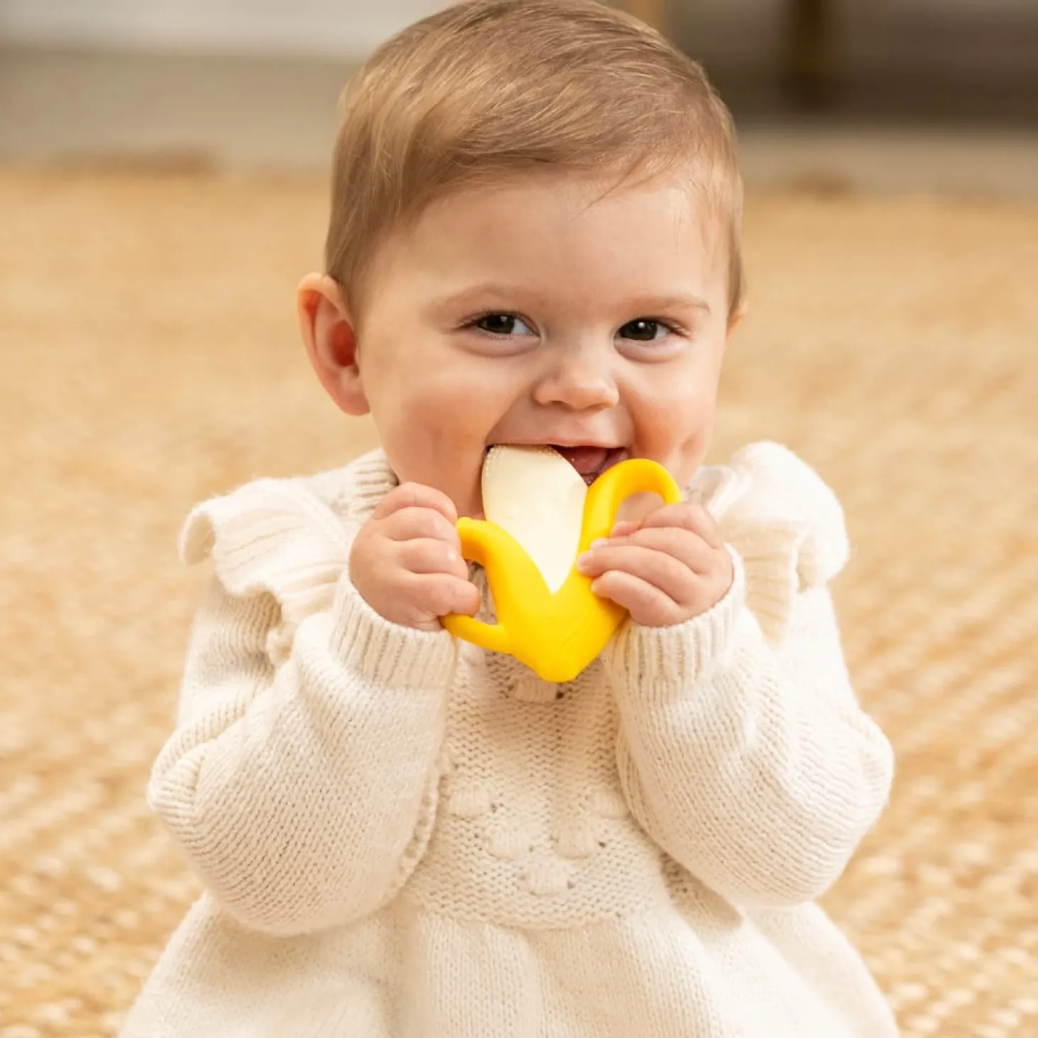 Infantino Anneau de dentition en silicone Banane Jaune