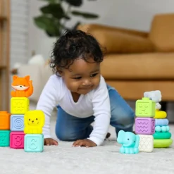 Infantino Coffret de 20 pièces d'anneaux empilables Multicolore