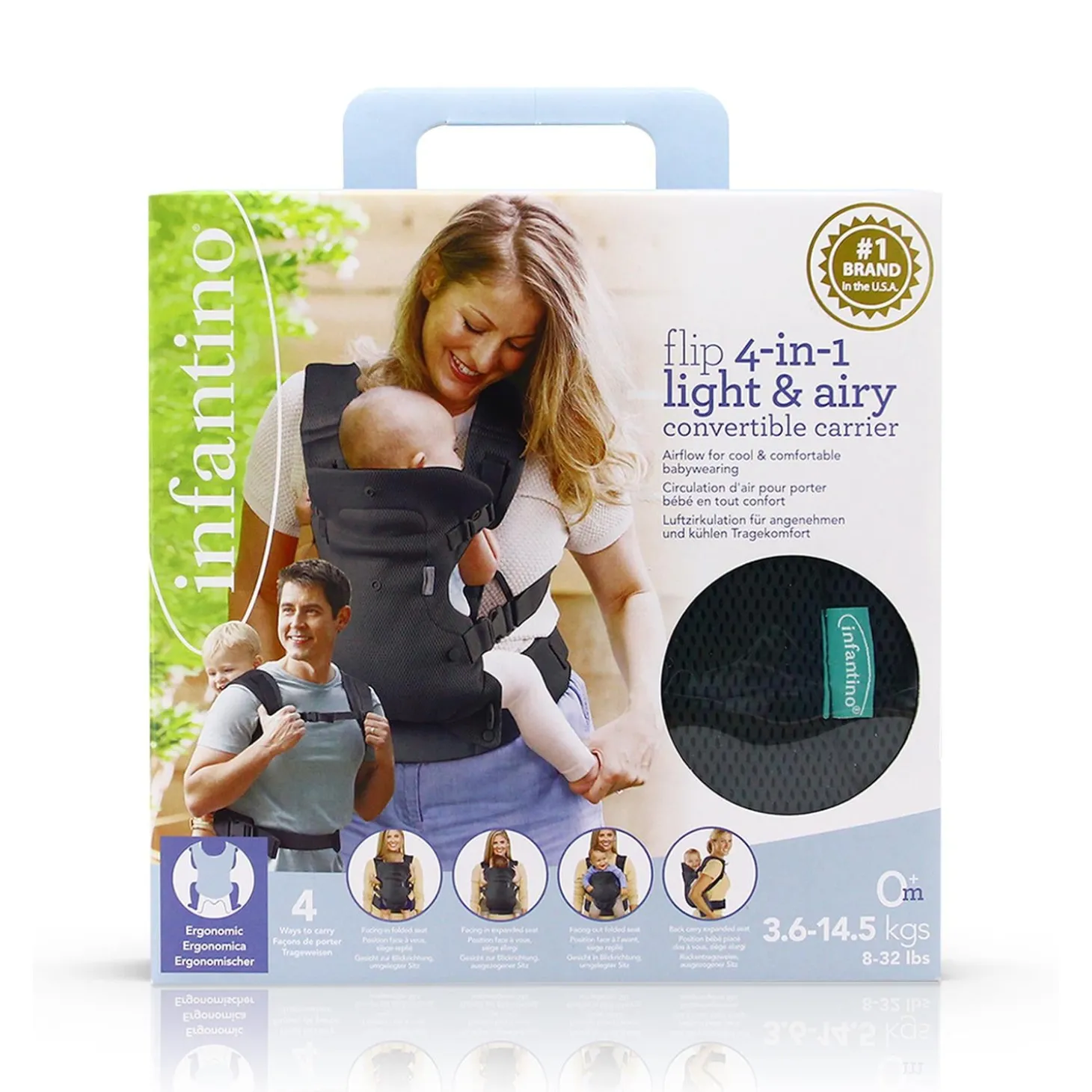 Infantino Porte bébé - Flip 4-en-1 Bleu Foncé