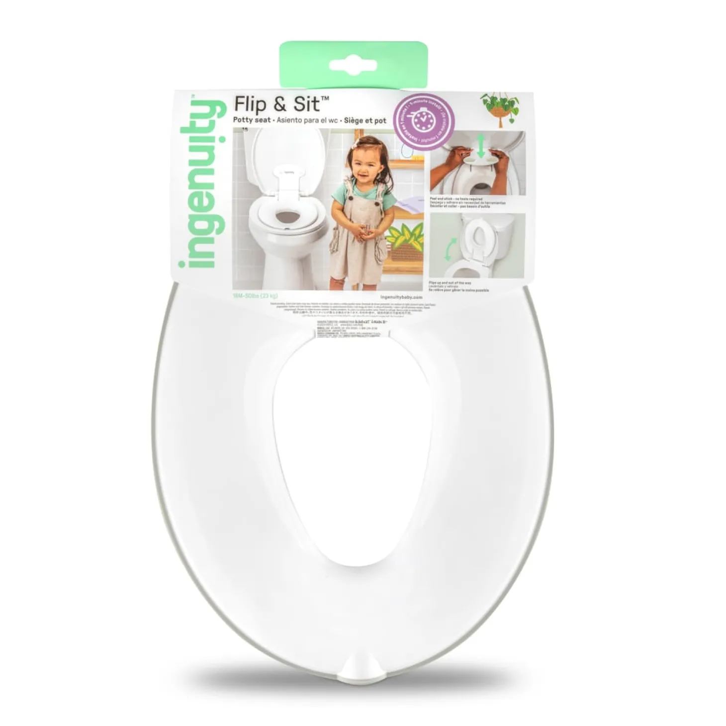 Ingenuity Réducteur de Toilette Flip & Sit Blanc