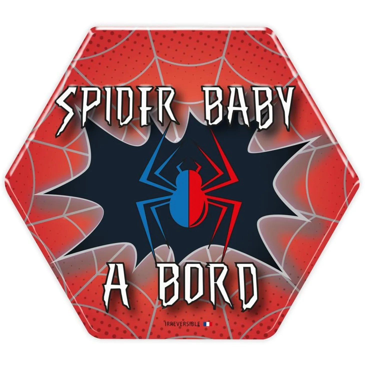 Irréversible Bijoux Adhésif « Bébé à Bord Spider baby » Rouge