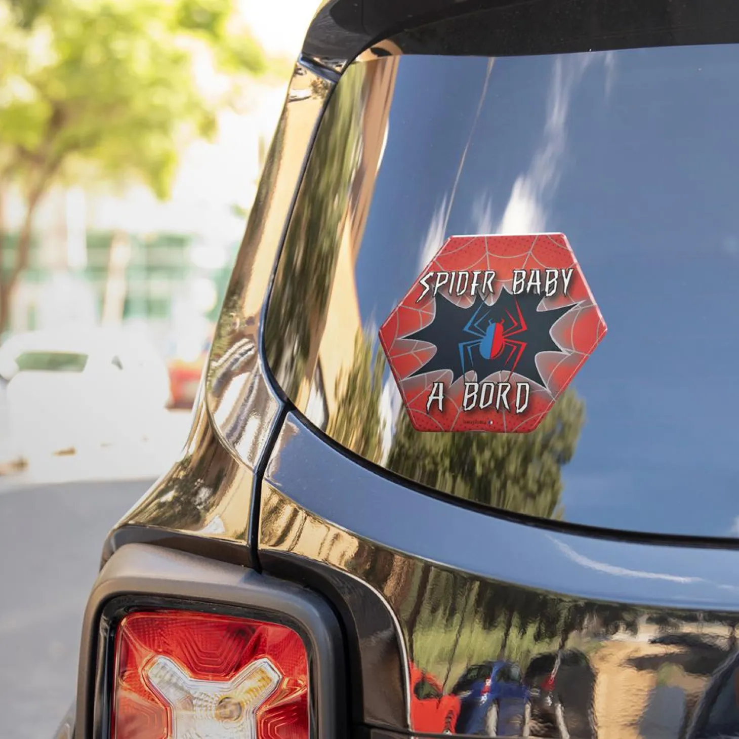 Irréversible Bijoux Adhésif « Bébé à Bord Spider baby » Rouge