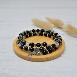 Irréversible Bijoux Bracelet d'allaitement pierre naturelle Obsidienne