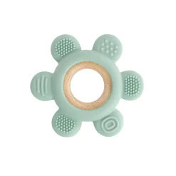 Jané                    Anneau de dentition en silicone et bois    Mint
