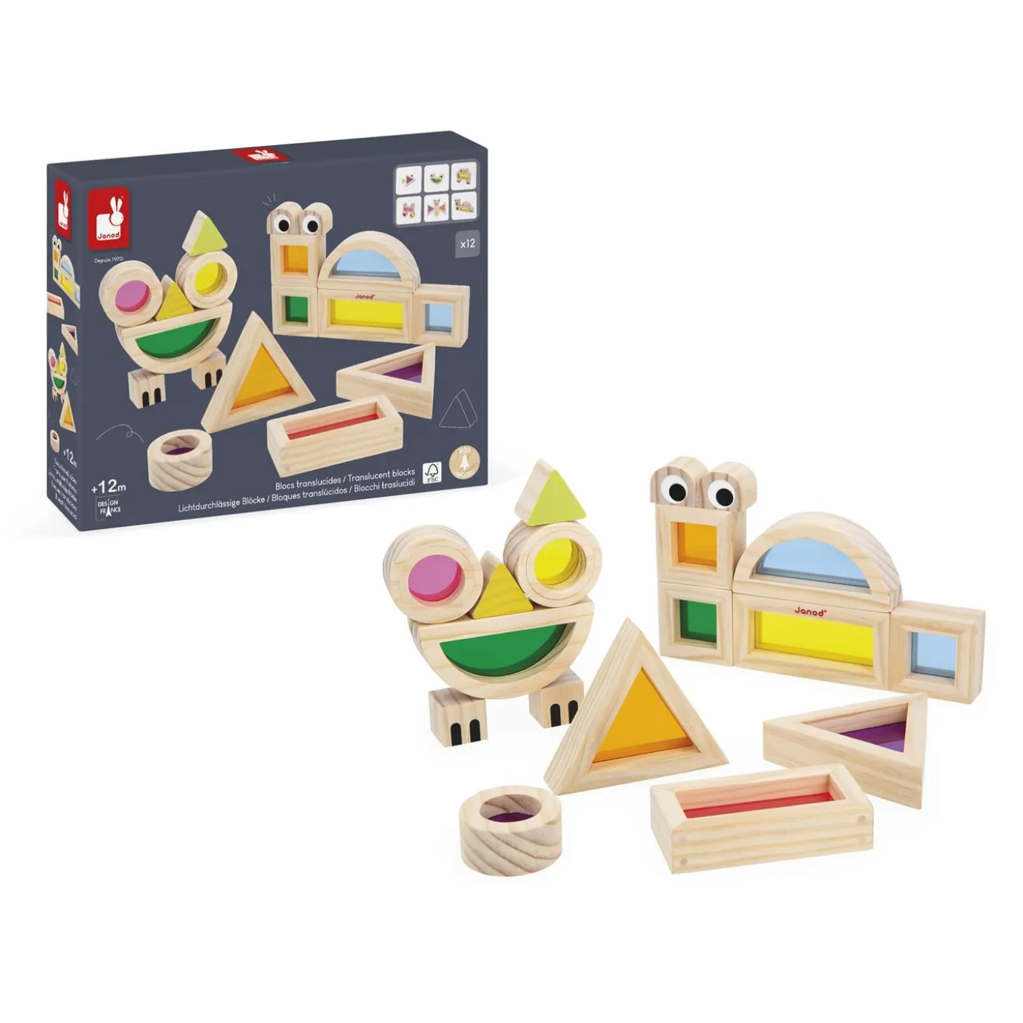 Janod Blocs Translucides Multicolore