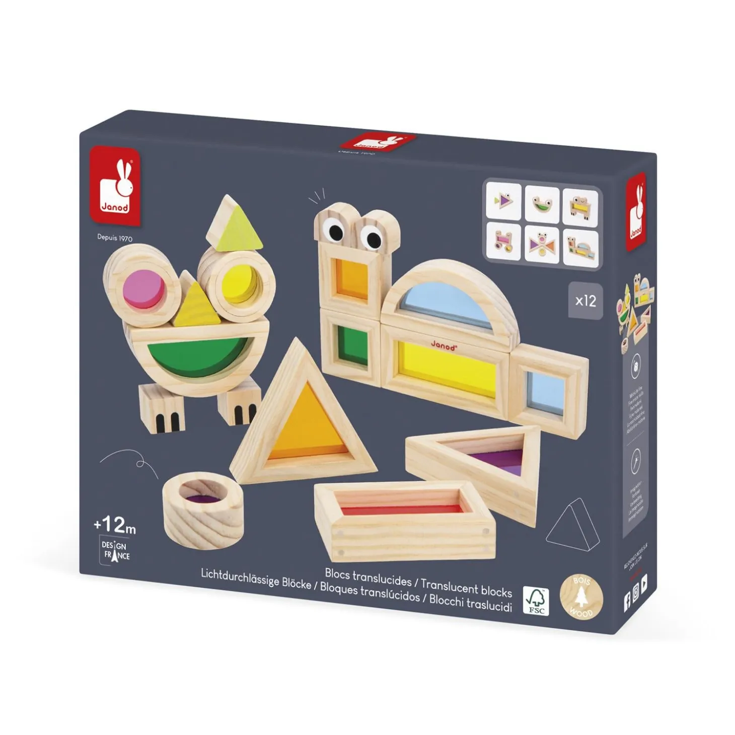 Janod Blocs Translucides Multicolore