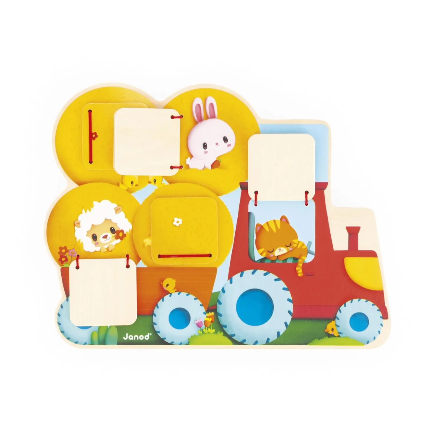 Janod CacheCache Tracteur Ferme Jaune