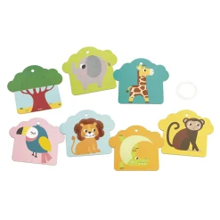 Janod 7 cartes tactiles Les animaux de la savane Multicolore