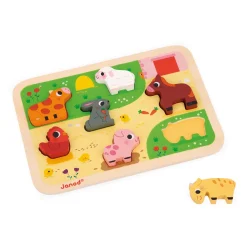 Janod                    Chunky puzzle à la ferme    Multicolore