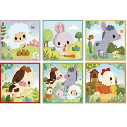 Janod Cubes Animaux de La Ferme Multicolore