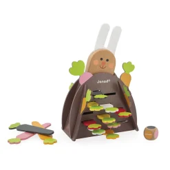 Janod                    Jeu de Stratégie - Magic Carrot - Thème du Lapin - 1 Lapin et 12 Carottes en Bois + 1 Terrier + 1 Dé    Multicolore