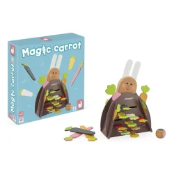 Janod                    Jeu de Stratégie - Magic Carrot - Thème du Lapin - 1 Lapin et 12 Carottes en Bois + 1 Terrier + 1 Dé    Multicolore
