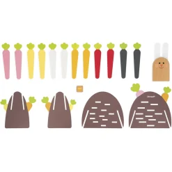 Janod                    Jeu de Stratégie - Magic Carrot - Thème du Lapin - 1 Lapin et 12 Carottes en Bois + 1 Terrier + 1 Dé    Multicolore