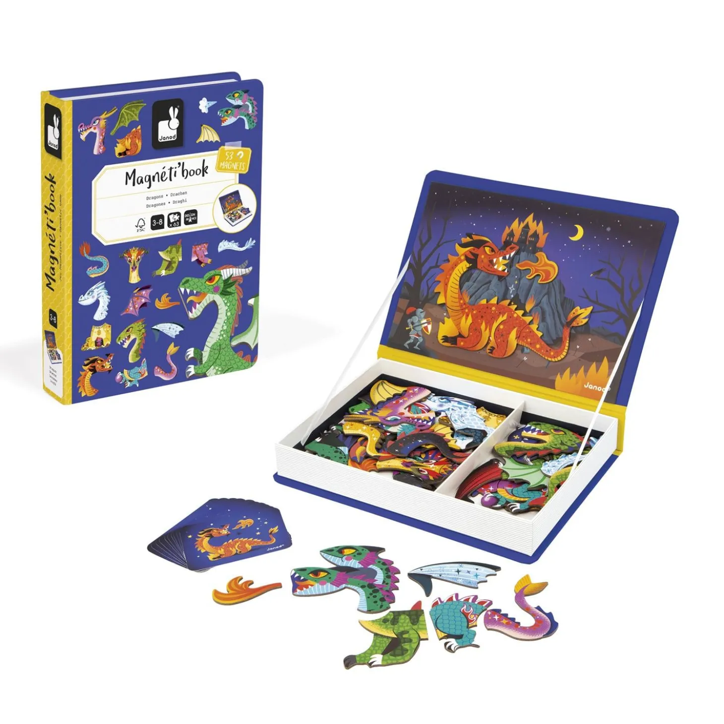 Janod Jeu éducatif Magneti'Book Dragons Violet