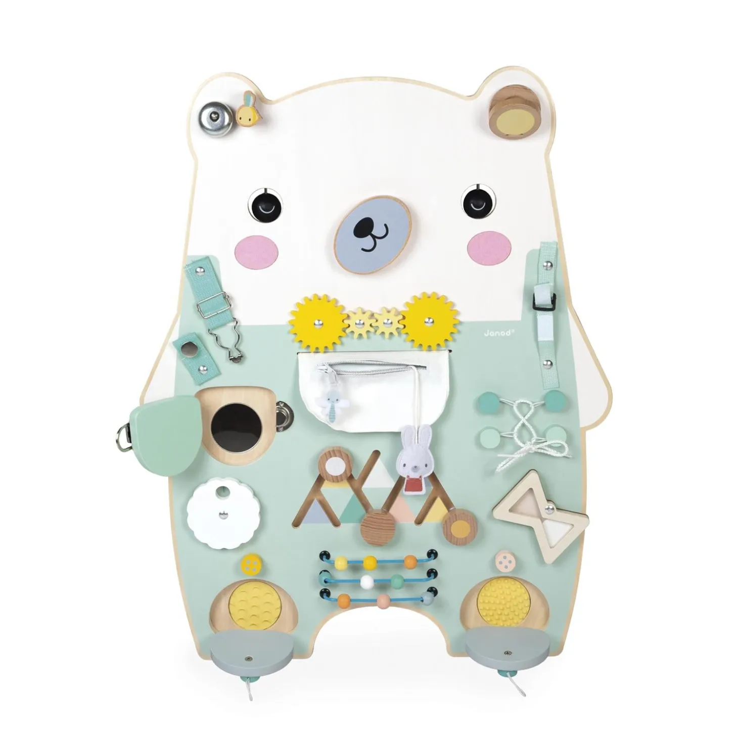 Janod Jouet Pure Busy Board Ourson Vert