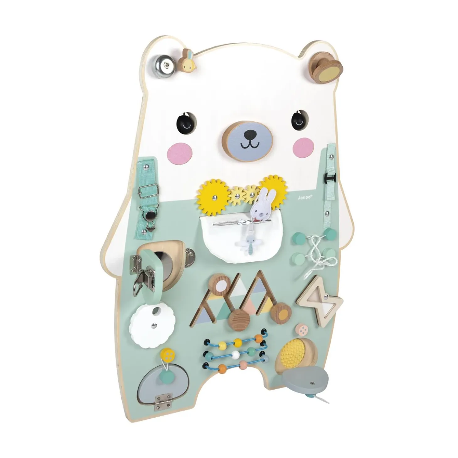 Janod Jouet Pure Busy Board Ourson Vert