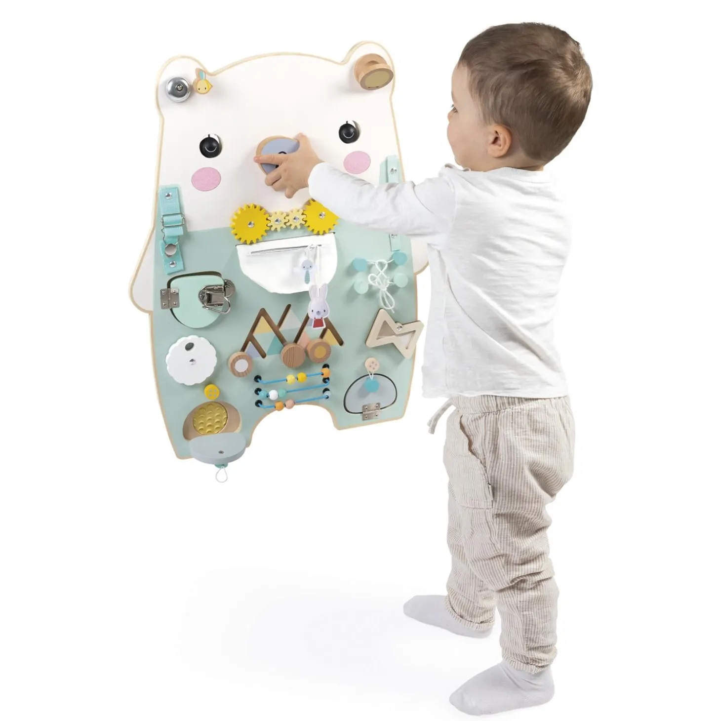 Janod Jouet Pure Busy Board Ourson Vert