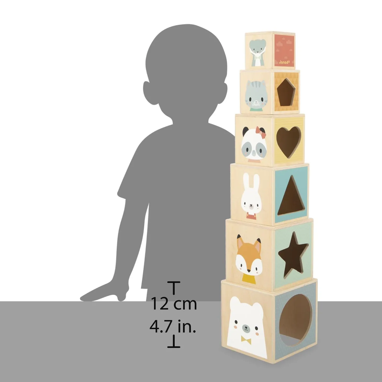 Janod Jouet Pure Pyramide Multicolore