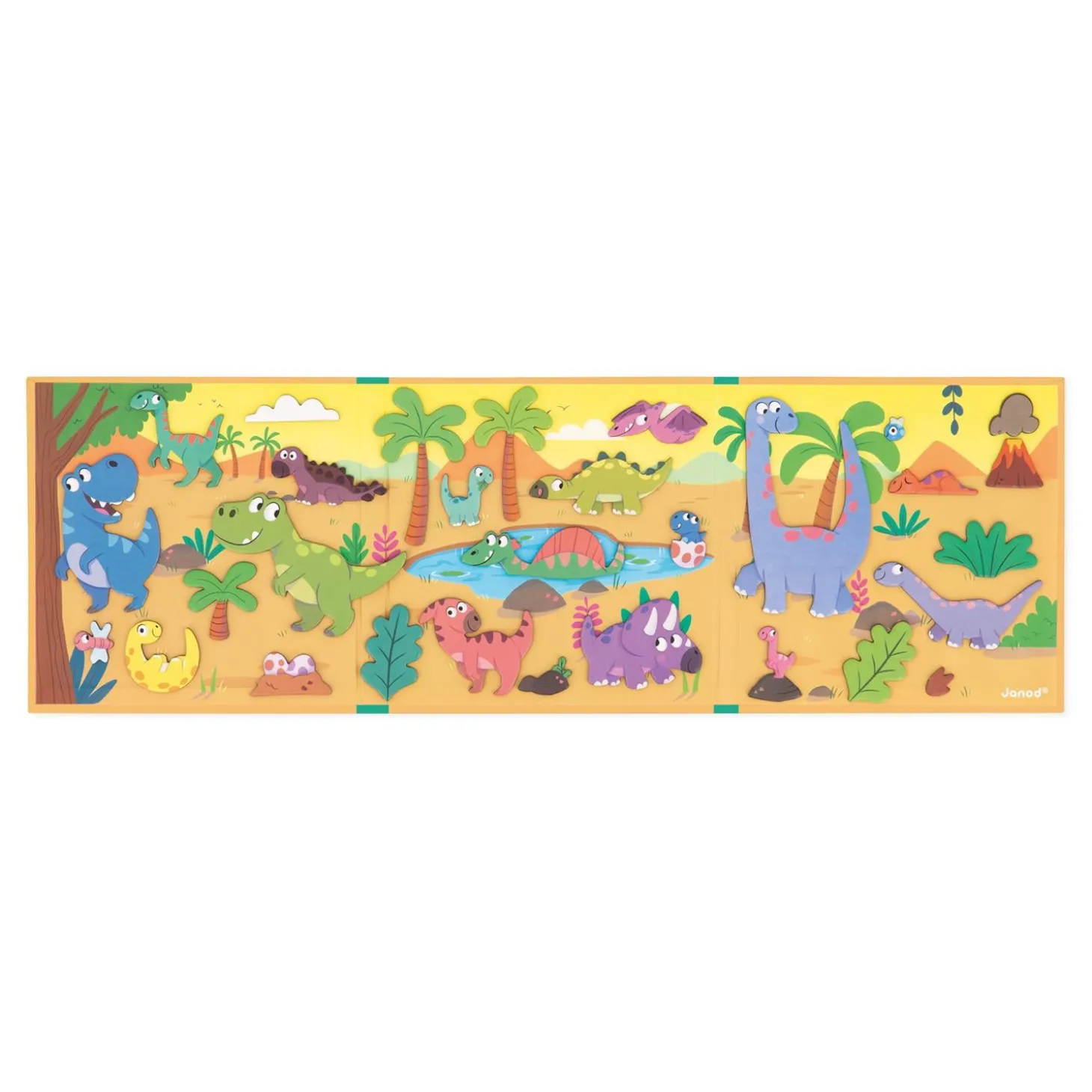 Janod 30 Magnets les dinosaures Multicolore