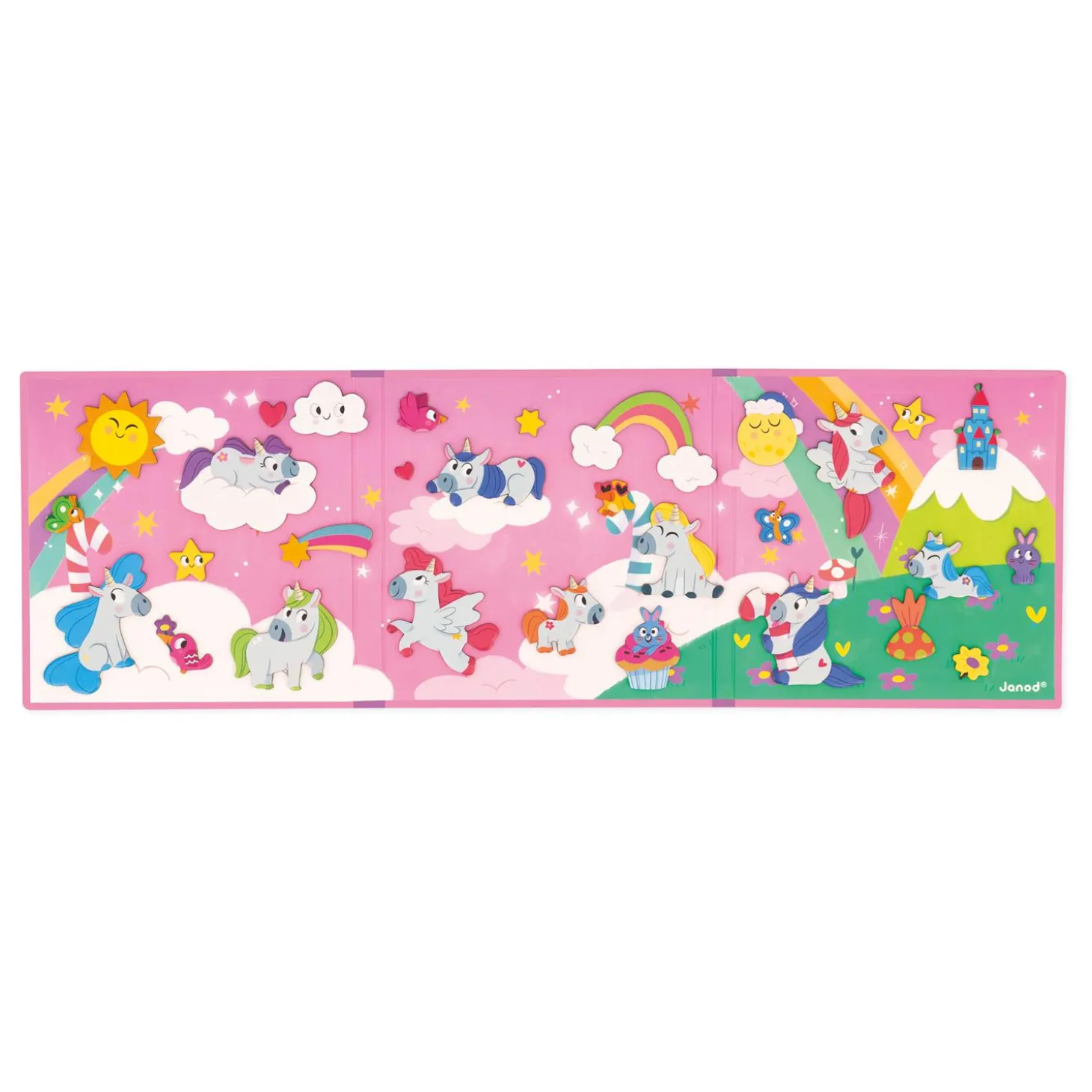 Janod 30 Magnets les licornes Multicolore