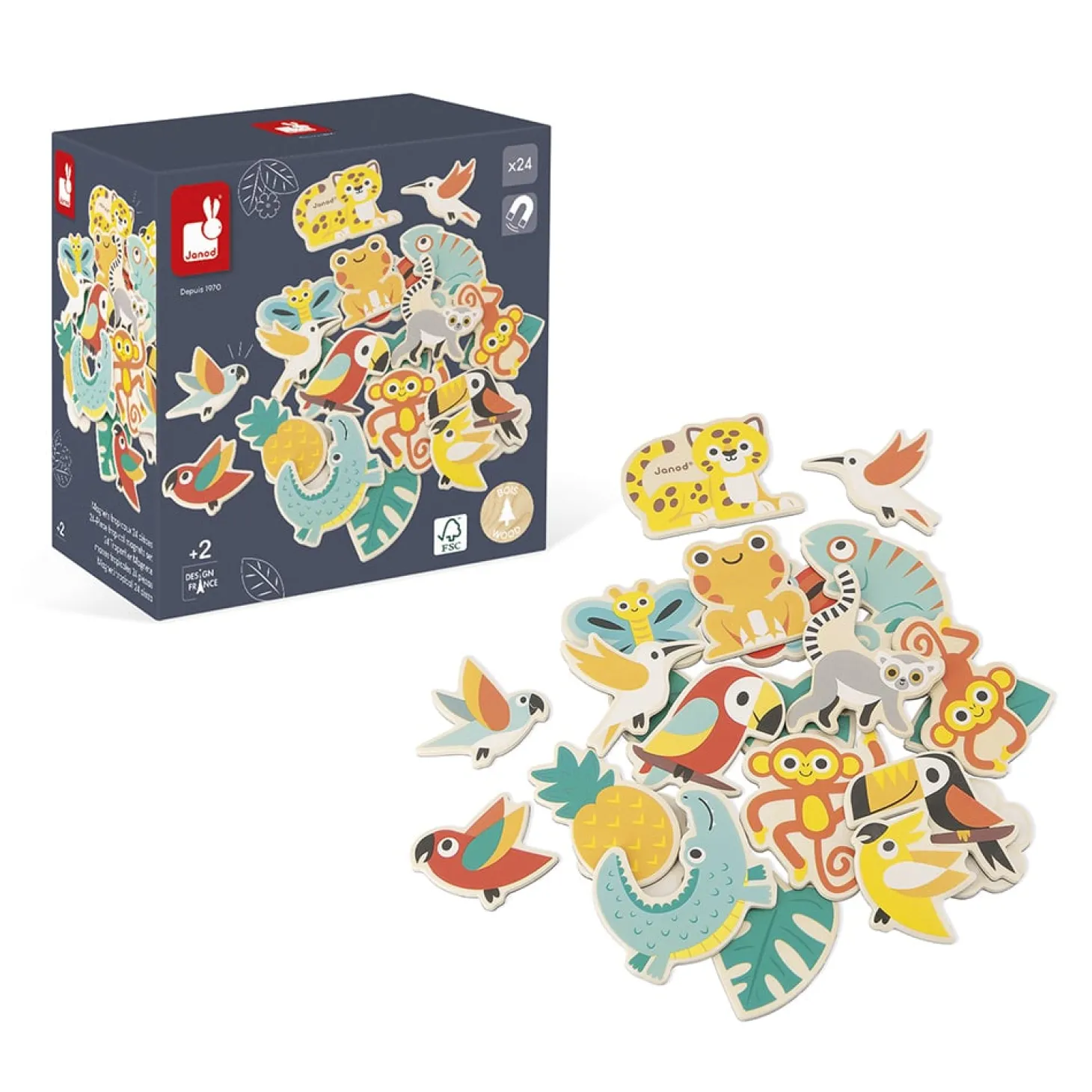 Janod 24 magnets Tropik Multicolore