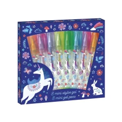 Janod                    8 Mini Stylos Gels Dreamland    Violet/ Bleu