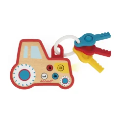 Janod Porte-Cles Tracteur Ferme Rouge