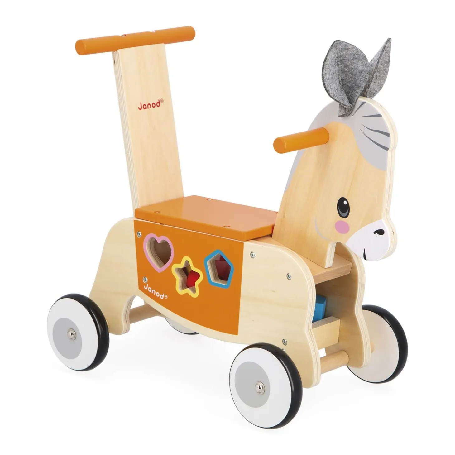 Janod Porteur Ane Ferme Orange