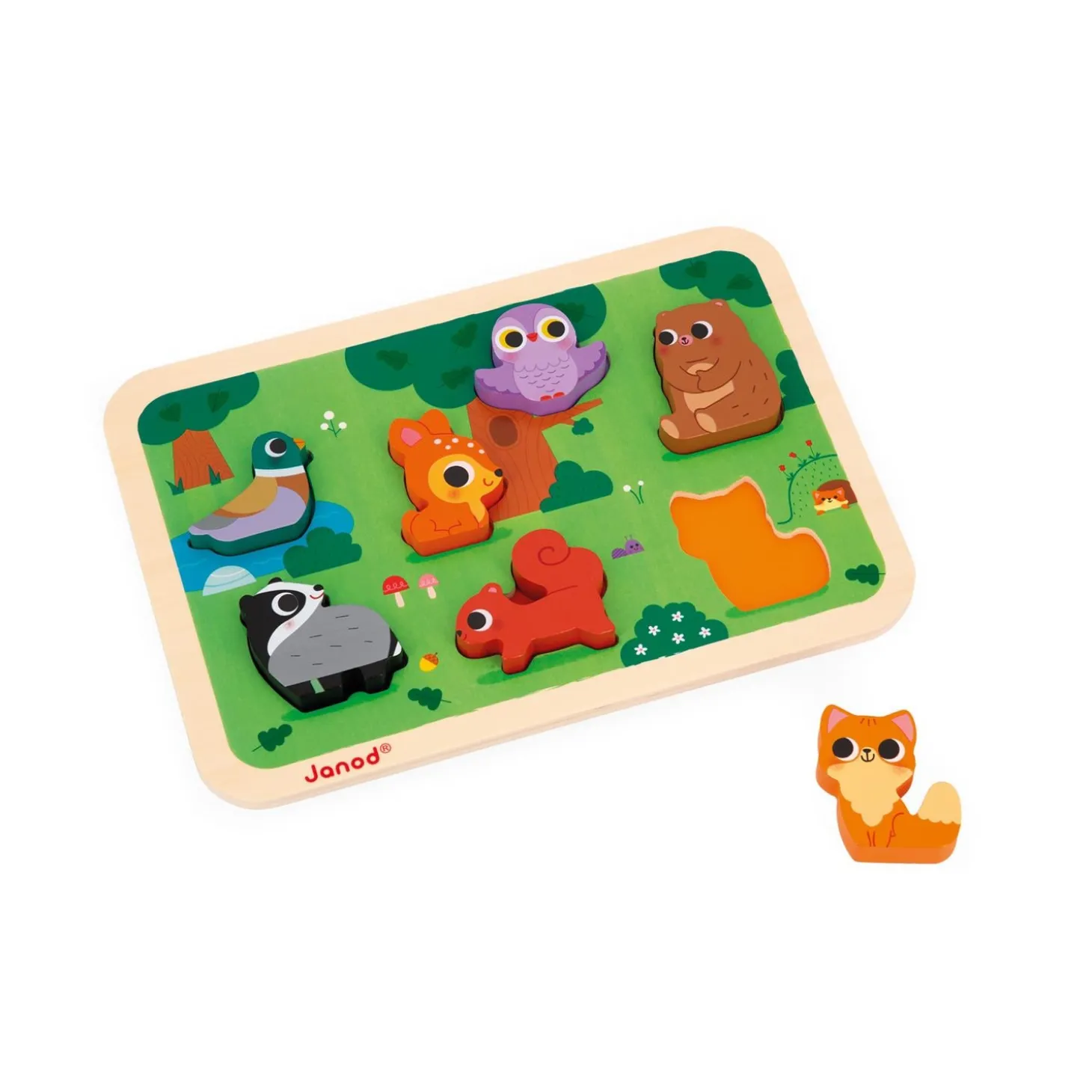 Janod Puzzle Chunky la forêt Multicolore