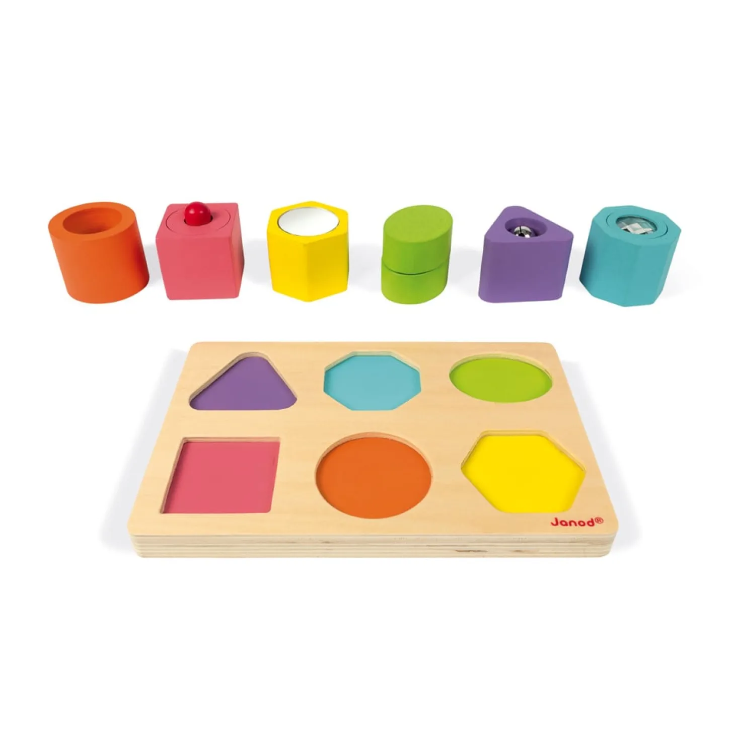 Janod Puzzle 6 cubes sensoriels Multicolore