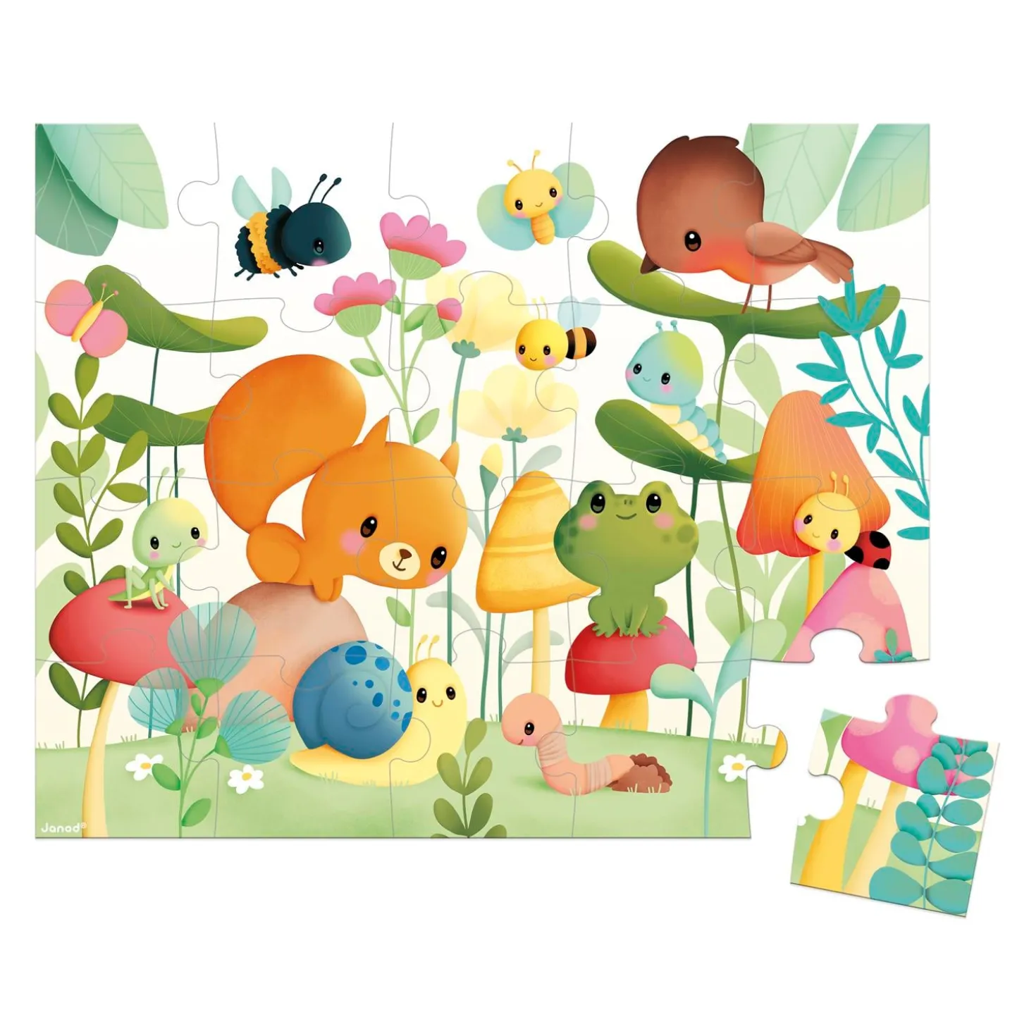 Janod Puzzle les compagnons du jardin 20 pièces