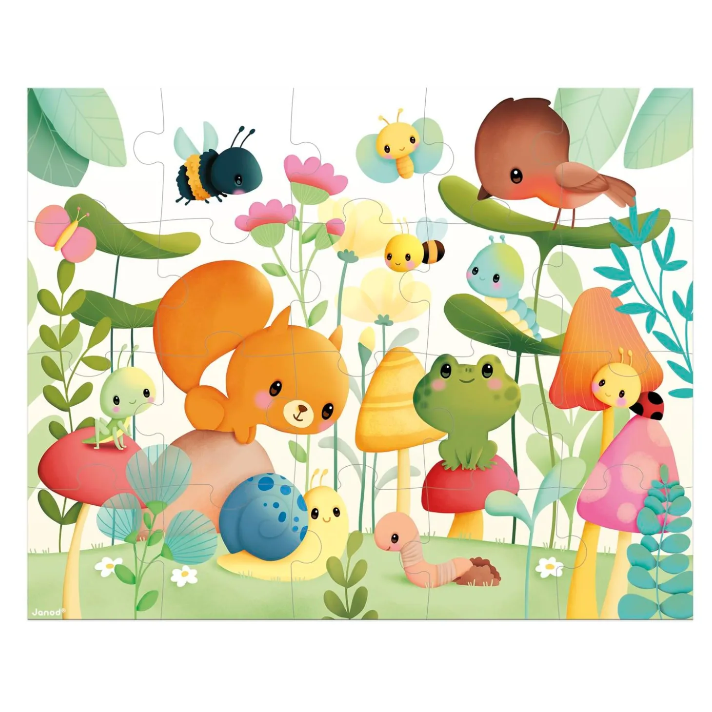 Janod Puzzle les compagnons du jardin 20 pièces